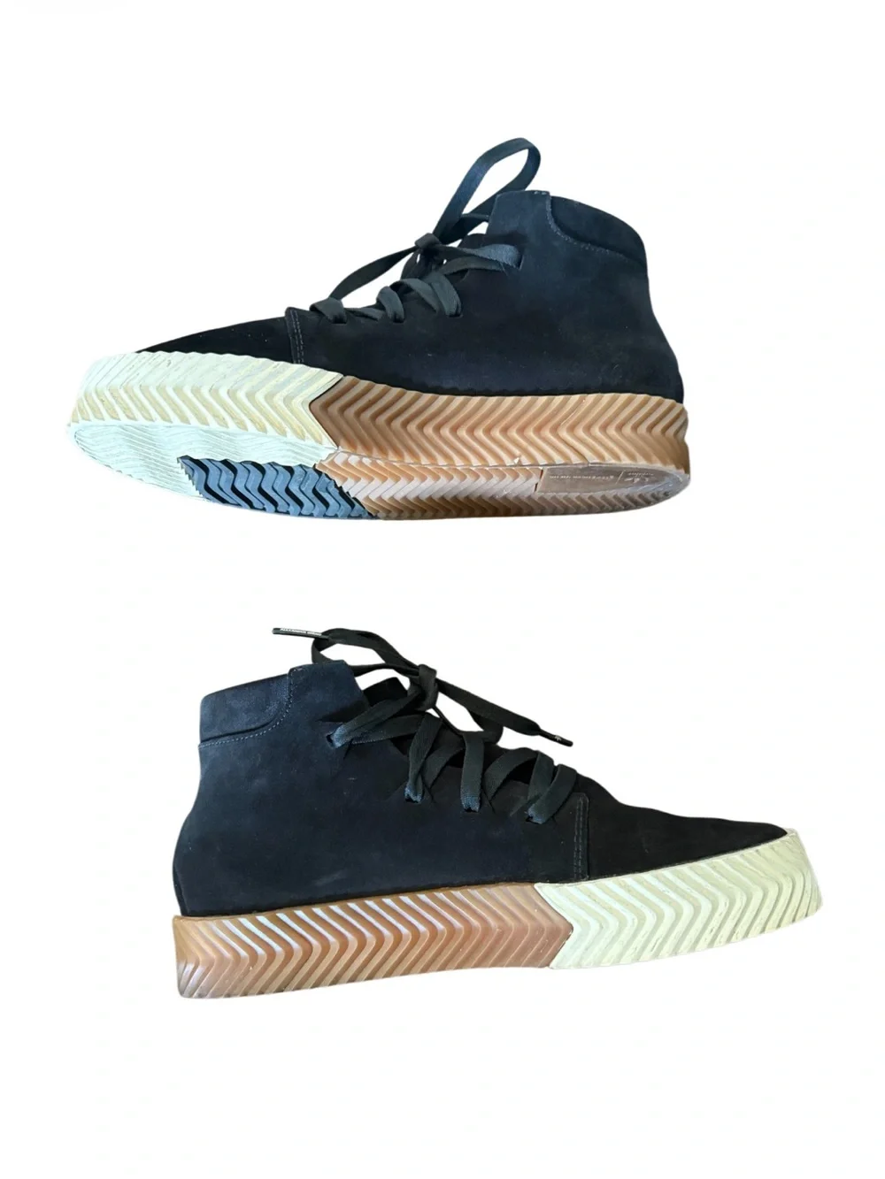 adidas Mid Skate Alexander Wang Black Suede Sneakers w Gum Sole Size 6.5